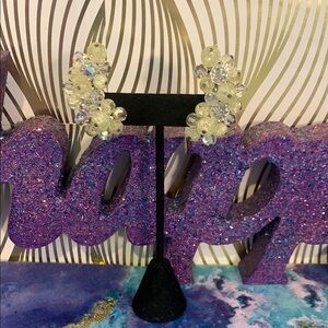 Vintage Signed Laguna Crystal Beaded Earrings